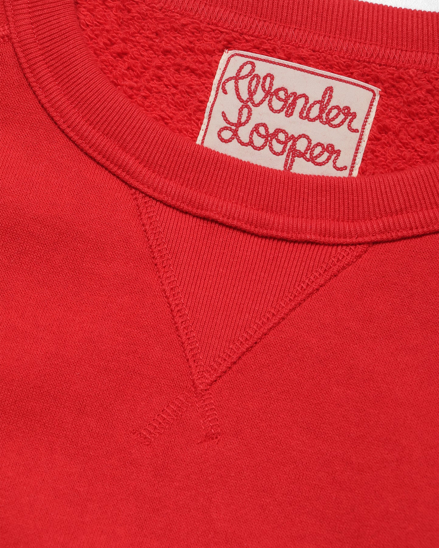 Pullover Crewneck - Super Looper French Terry - Red | Wonder Looper