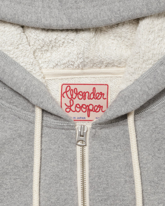 Zip Hoodie - Super Looper French Terry - Heather Grey | Wonder Looper