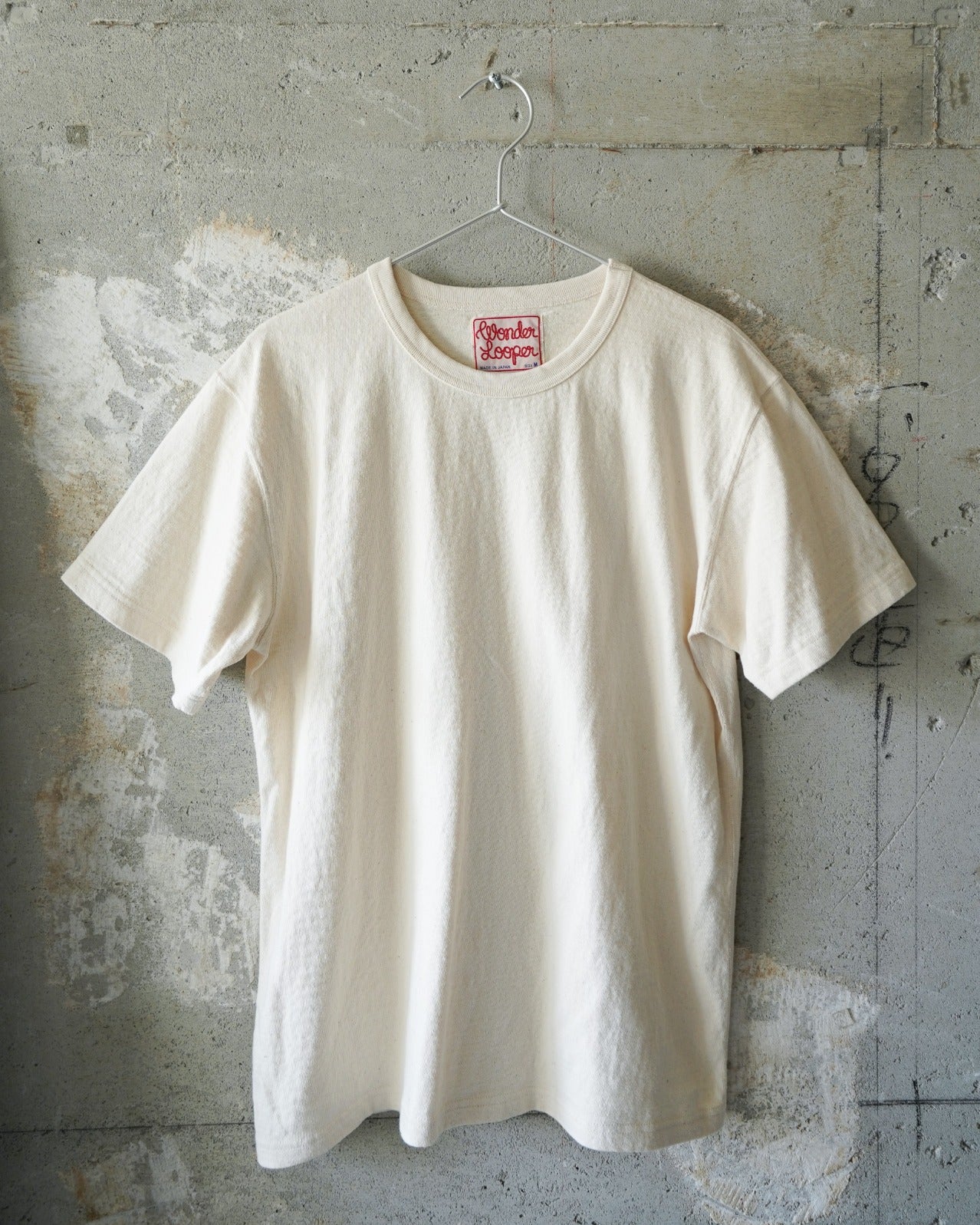 Crewneck T-shirt - ELS Recycled Cotton Slub - Ecru