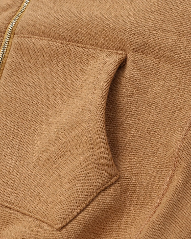 Zip Hoodie - Double Heavyweight French Terry Foxfibre® - Coyote 80