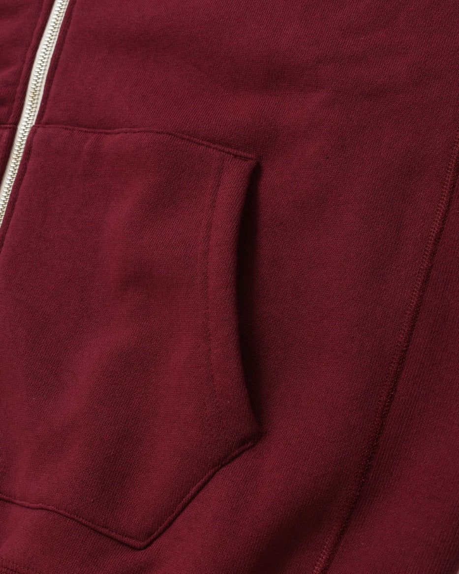 Zip Hoodie - Super Looper French Terry - Burgundy