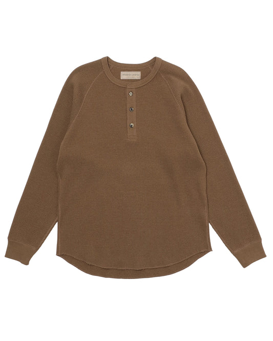 Henley - Iron Mordant Foxfibre® Heavyweight Waffle - Coyote 80