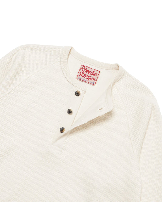 Henley - Cashmere Blend Honeycomb - Ecru