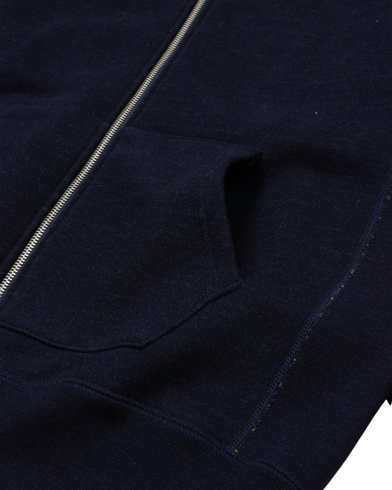 Zip Hoodie -  Real Indigo Blanket Striped French Terry