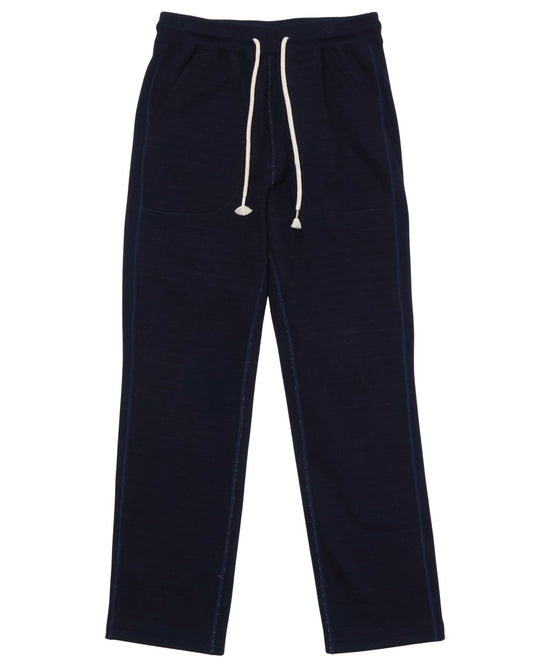 Sweatpants -  Real Indigo Blanket Striped French Terry
