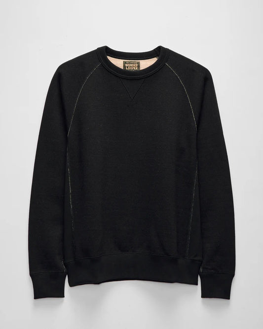 Pullover Crewneck - Fleeced Foxfibre® - Black