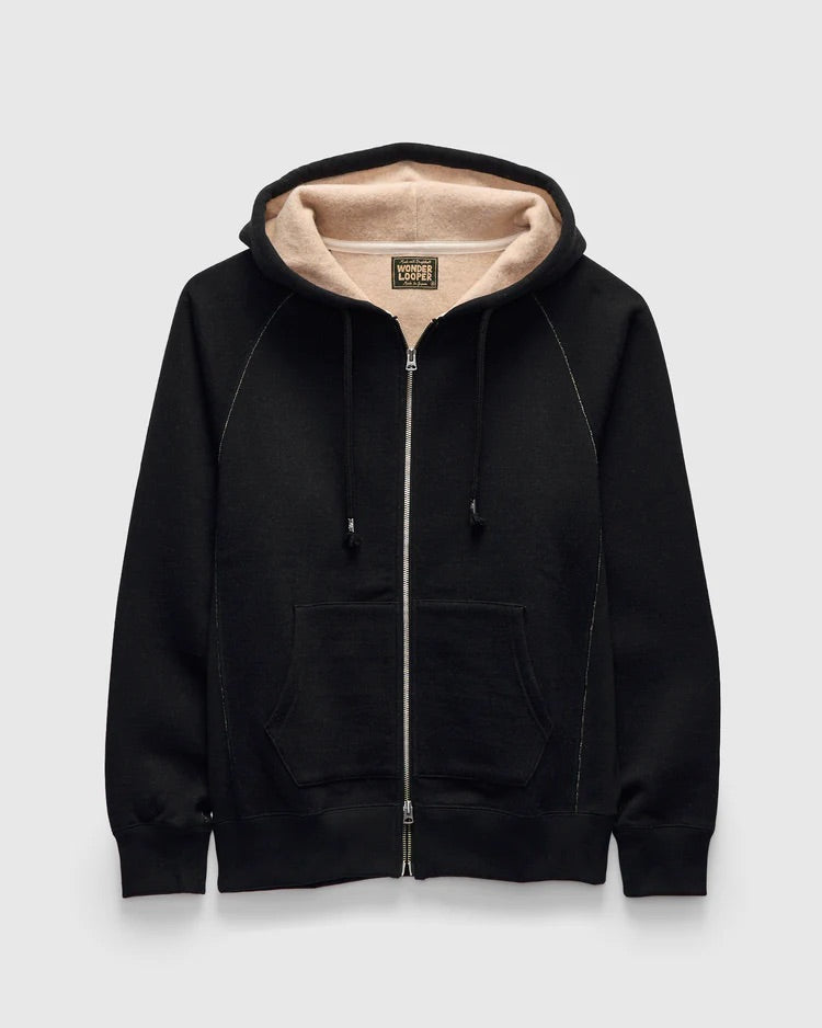 Zip Hoodie - Fleeced Foxfibre® - Black