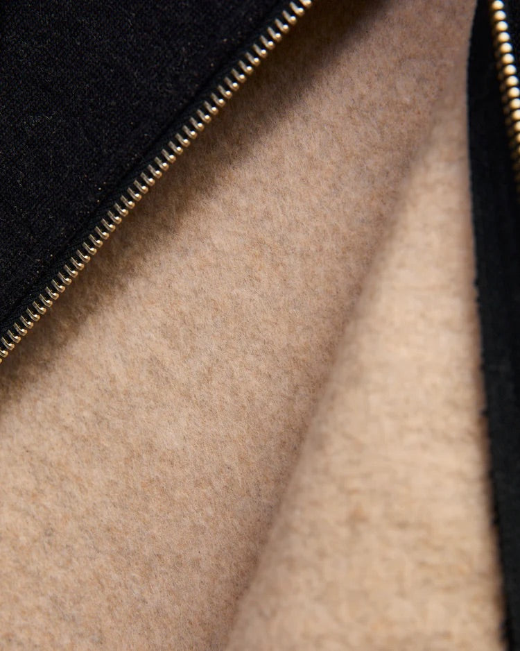 Zip Hoodie - Fleeced Foxfibre® - Black