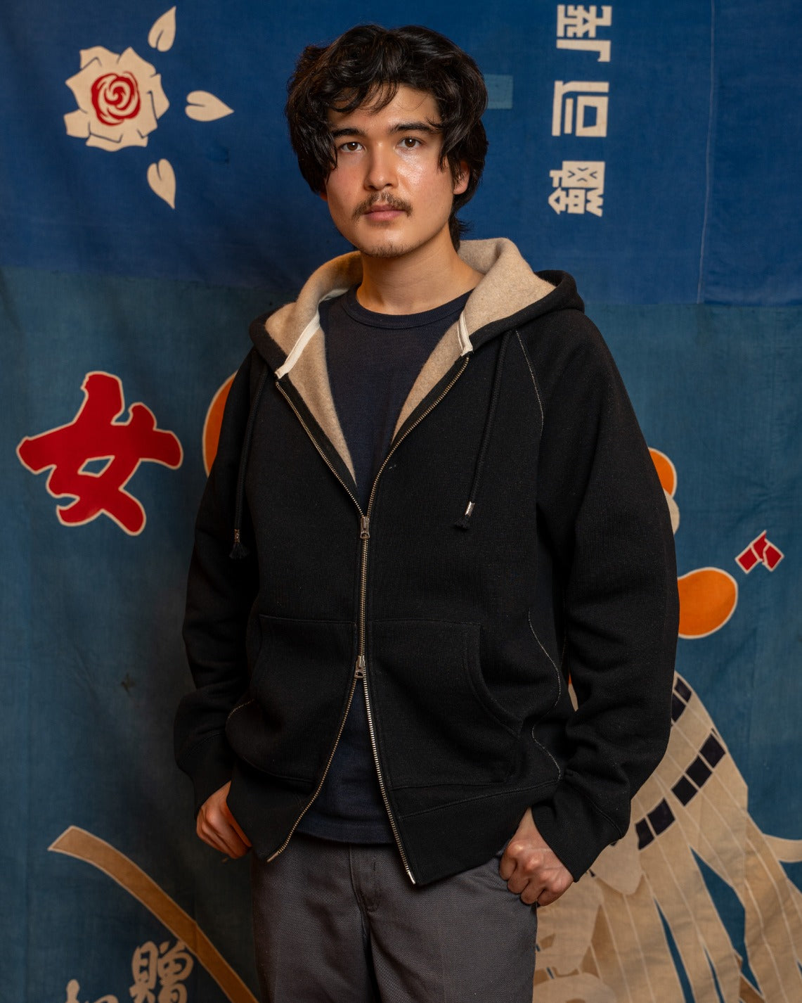 Zip Hoodie - Fleeced Foxfibre® - Black