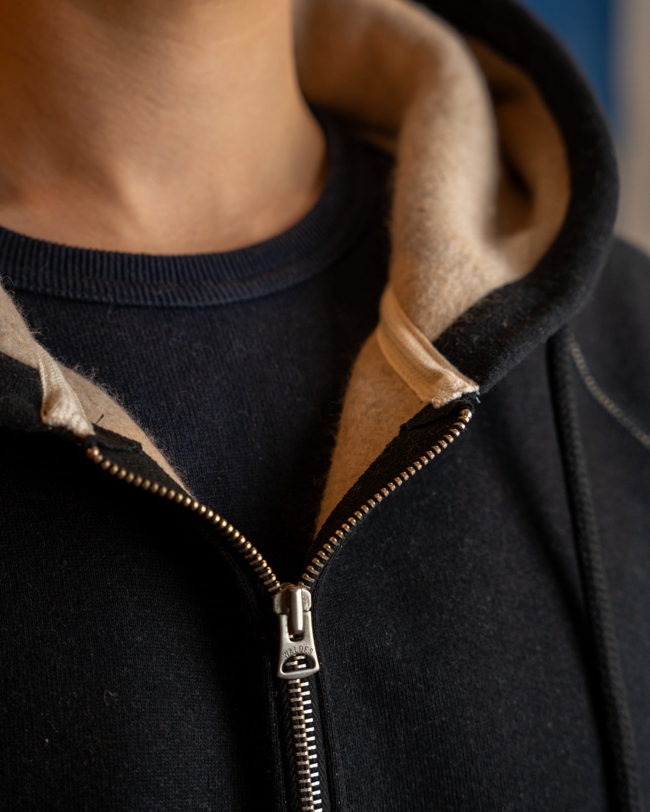 Zip Hoodie - Fleeced Foxfibre® - Black – Wonder Looper