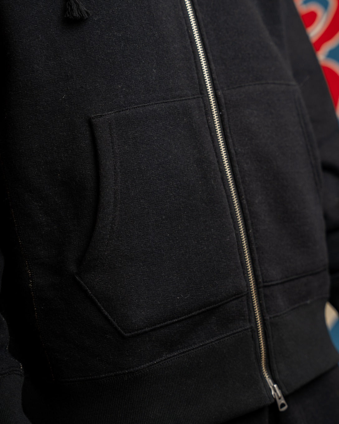 Zip Hoodie - Fleeced Foxfibre® - Black – Wonder Looper
