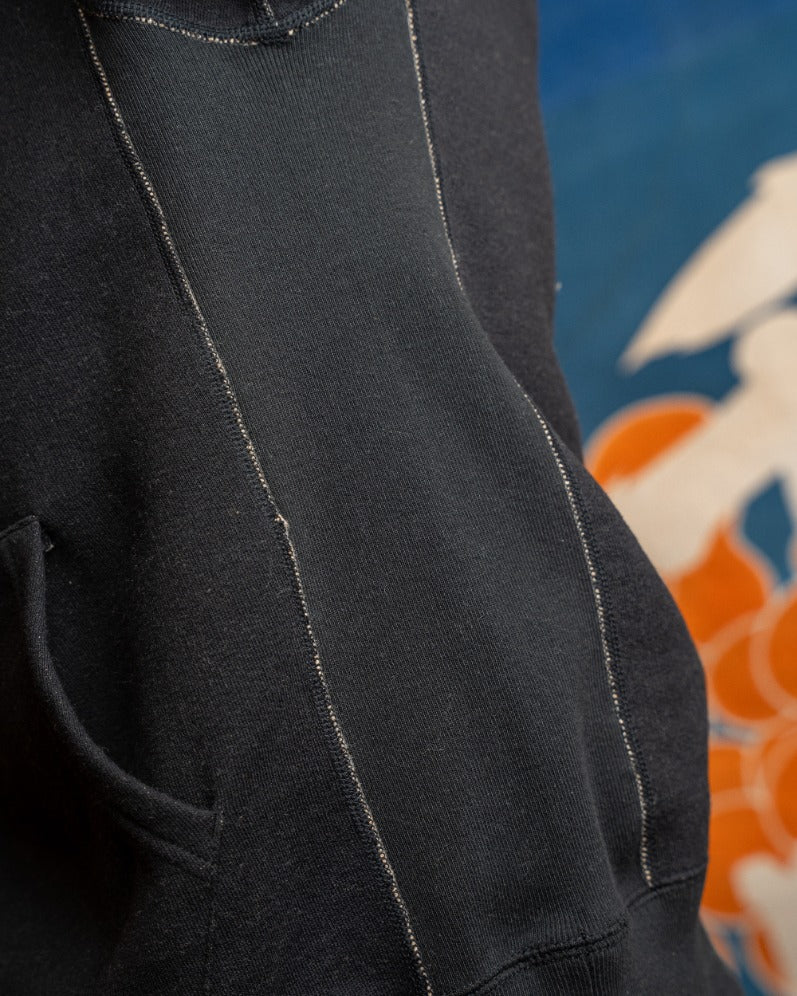 Zip Hoodie - Fleeced Foxfibre® - Black – Wonder Looper