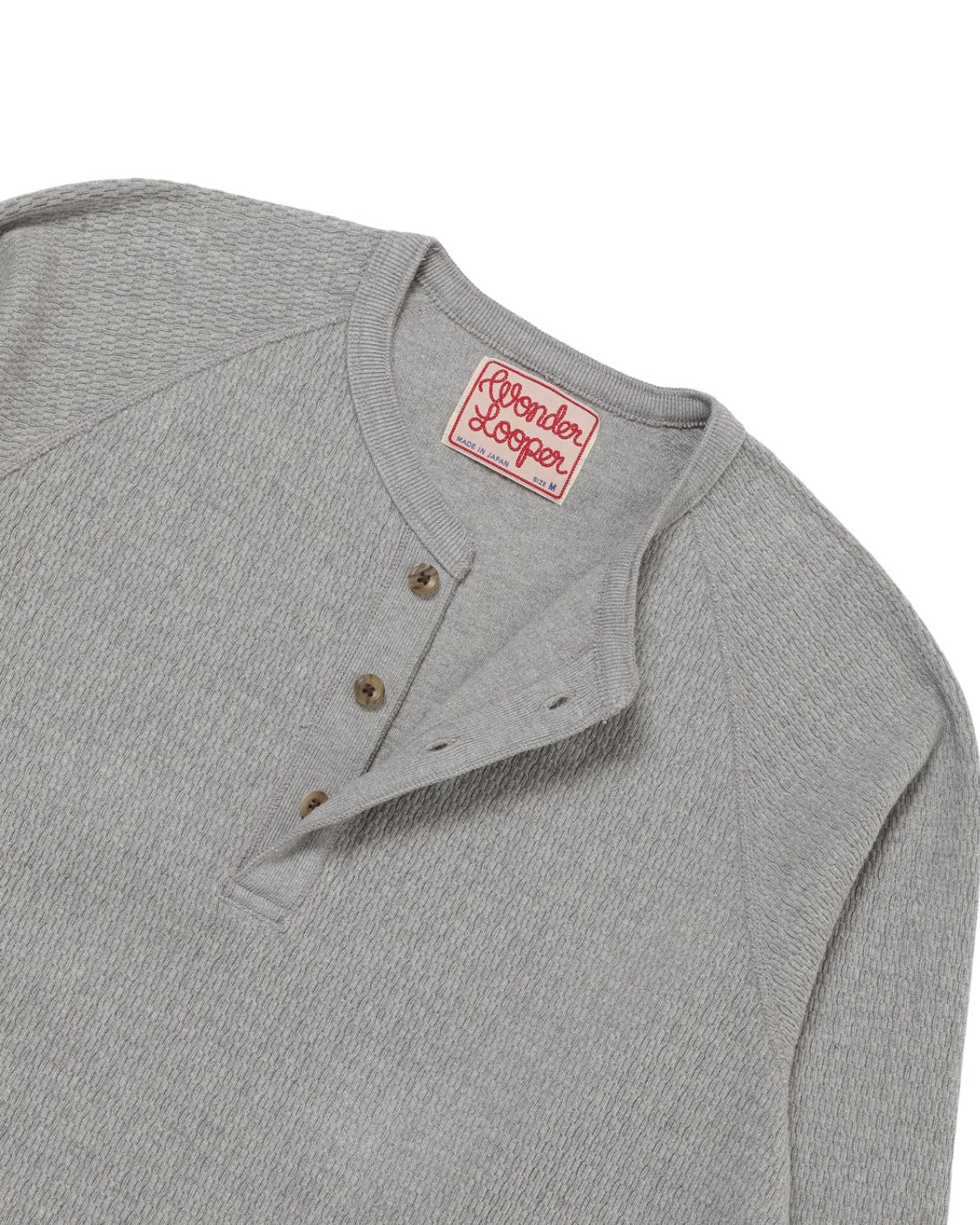 Henley - Cashmere Blend Honeycomb - Heather Grey