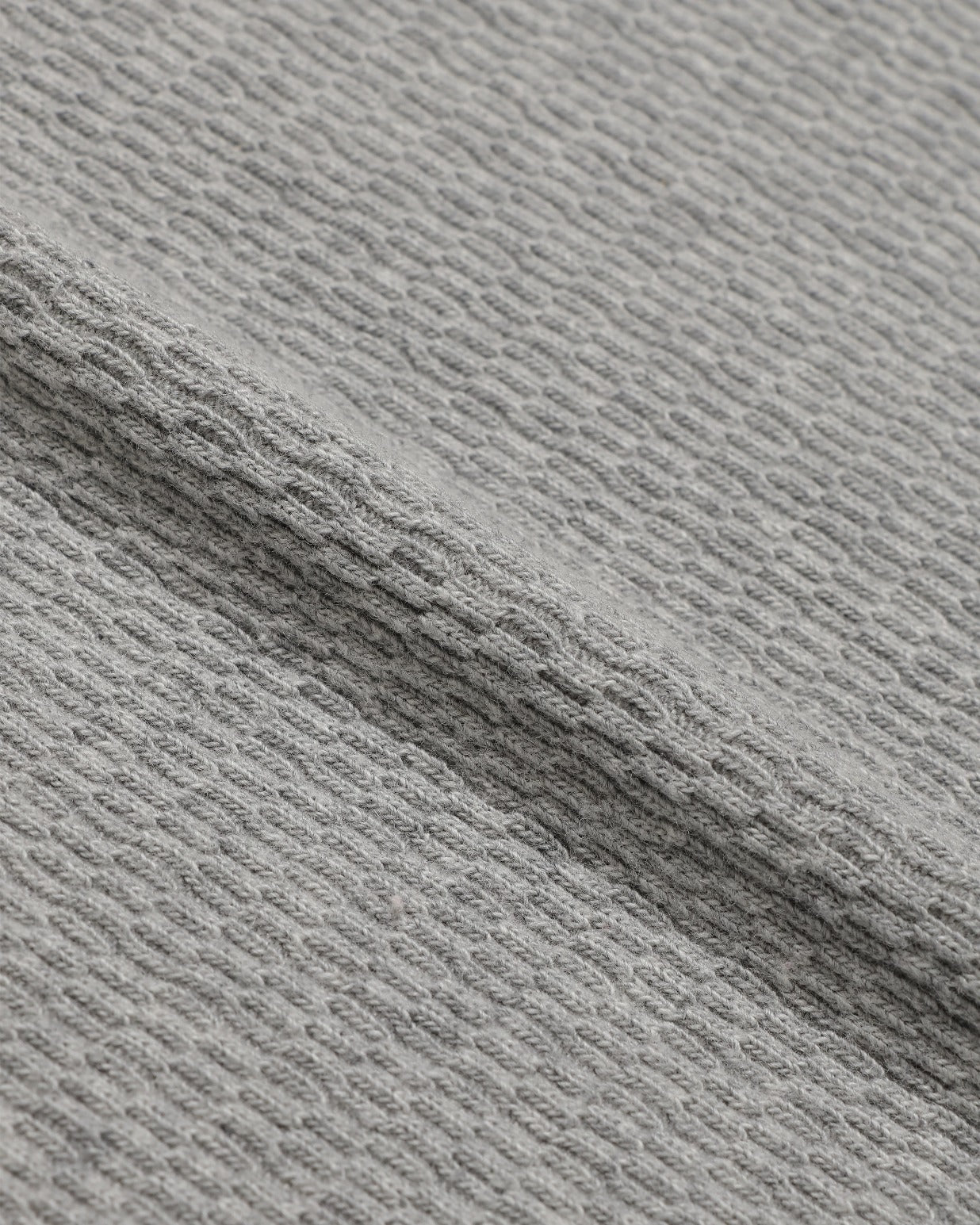 Henley - Cashmere Blend Honeycomb - Heather Grey