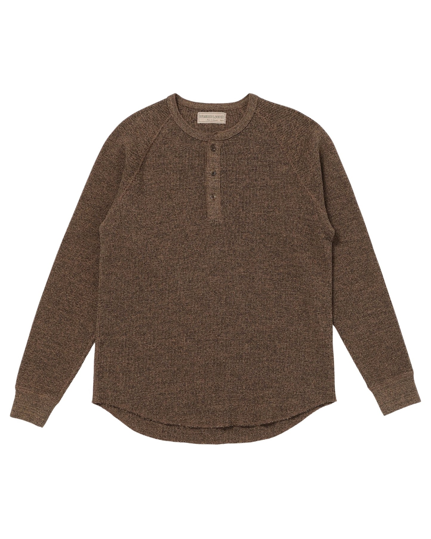 Henley - Grandrelle Foxfibre® Heavyweight Waffle - Coyote 80 x Black