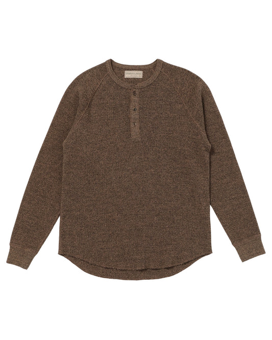 Henley - Grandrelle Foxfibre® Heavyweight Waffle - Coyote 80 x Black
