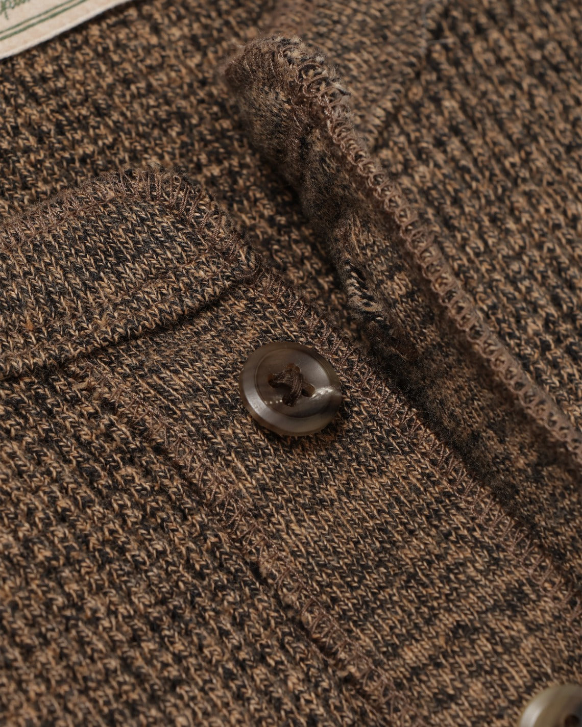 Henley - Grandrelle Foxfibre® Heavyweight Waffle - Coyote 80 x Black