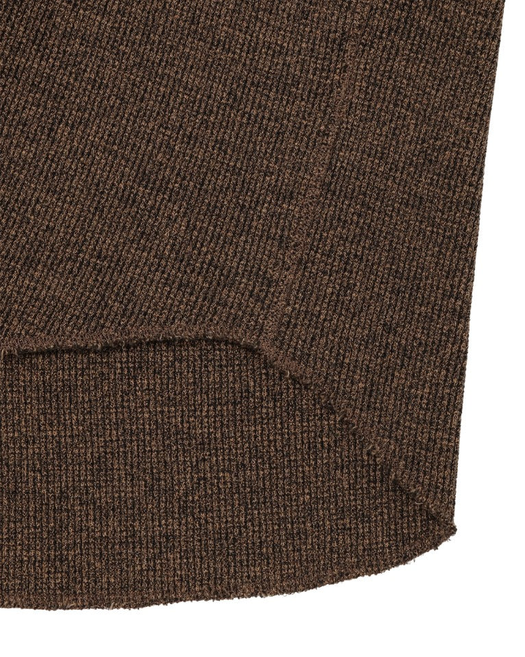 Henley - Grandrelle Foxfibre® Heavyweight Waffle - Coyote 80 x Black