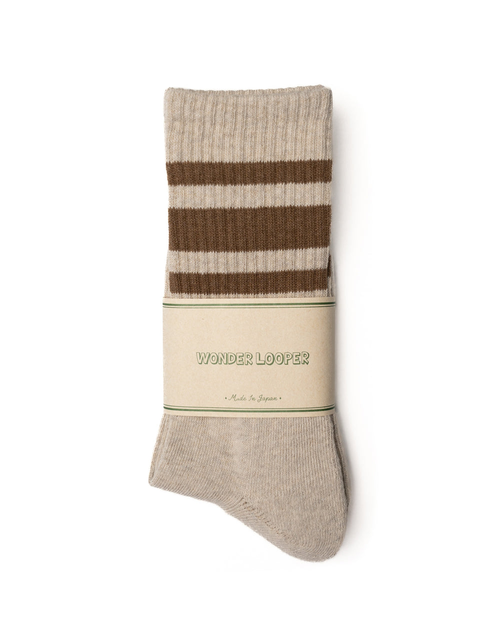 Recycled Cotton Foxfibre® Ringer Socks - Stone