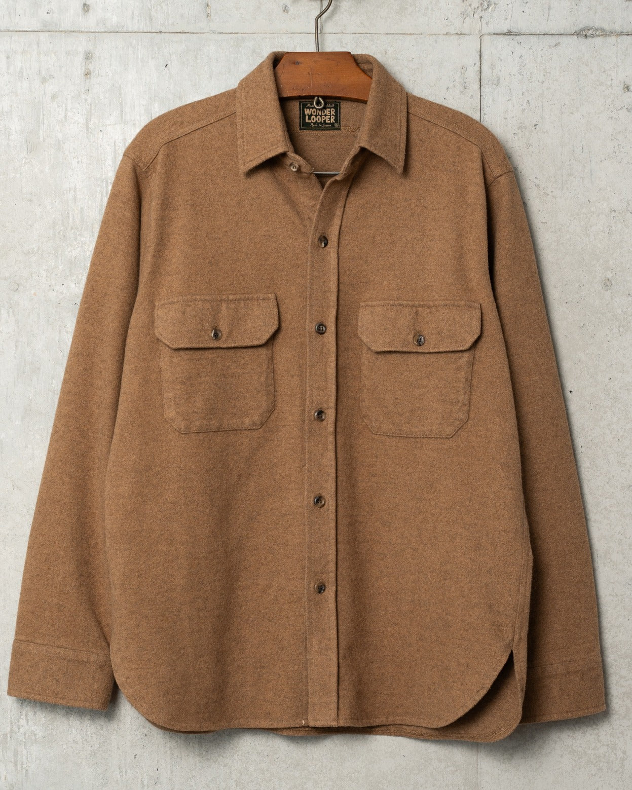 Field Shirt - Foxfibre® Yak Blend Knit Flannel - Tobacco