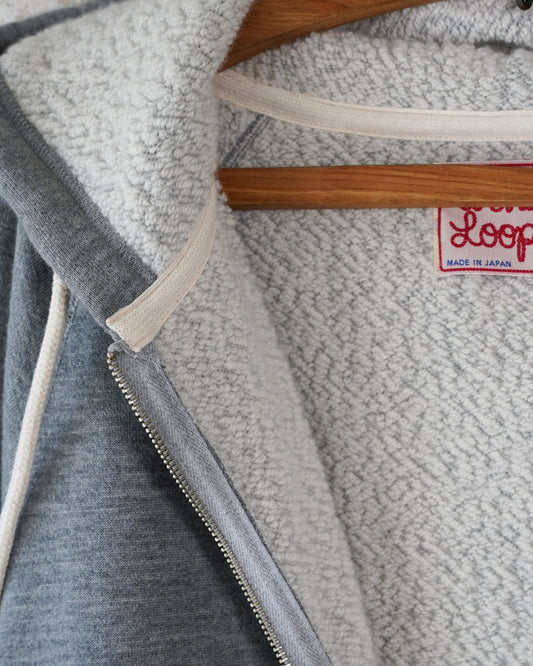 Zip Hoodie - Pure Cashmere Tsuriami French Terry - Heather Grey