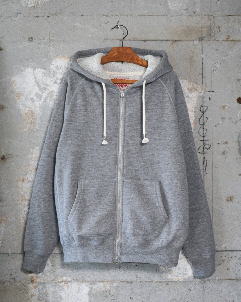 Zip Hoodie - Pure Cashmere Tsuriami French Terry - Heather Grey