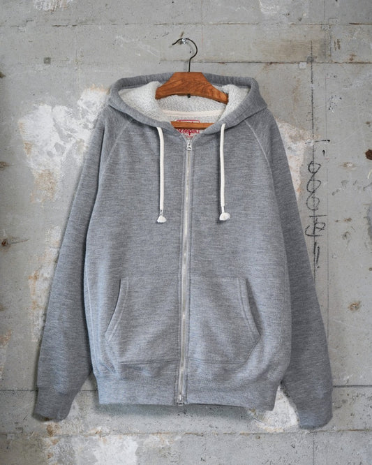 Zip Hoodie - Pure Cashmere Tsuriami French Terry - Heather Grey