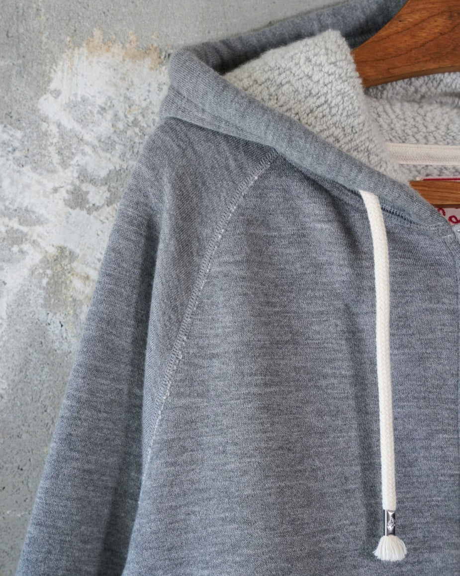 Zip Hoodie - Pure Cashmere Tsuriami French Terry - Heather Grey