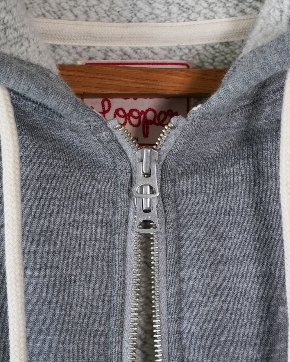 Zip Hoodie - Pure Cashmere Tsuriami French Terry - Heather Grey