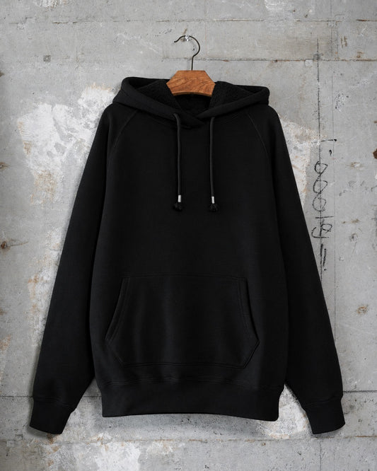 Pullover Hoodie - Pure Cashmere Tsuriami French Terry - Black