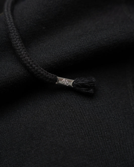 Pullover Hoodie - Pure Cashmere Tsuriami French Terry - Black