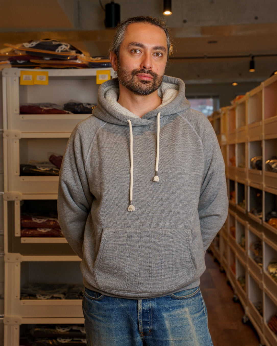 Pullover Hoodie - Pure Cashmere Tsuriami French Terry - Heather Grey