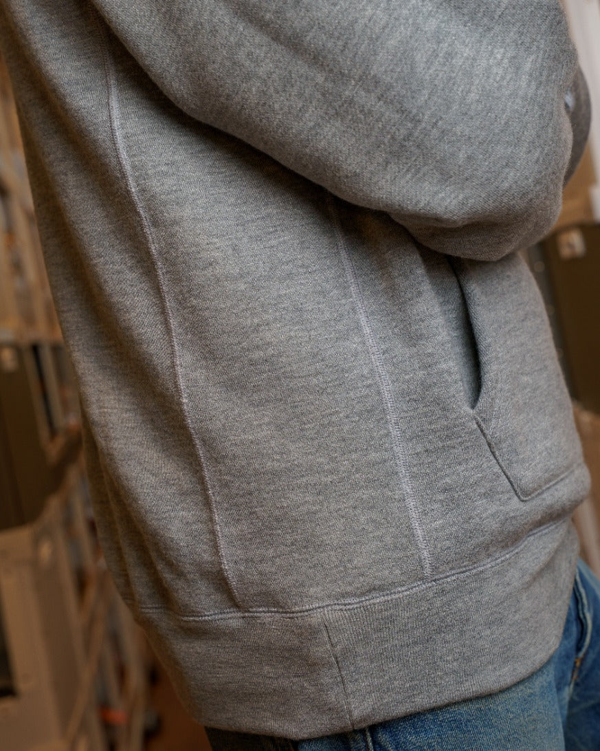 Pullover Hoodie - Pure Cashmere Tsuriami French Terry - Heather Grey