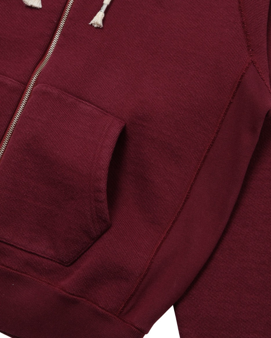 Zip Hoodie - Double Heavyweight French Terry - Burgundy