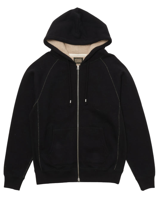 Zip Hoodie - Fleeced Foxfibre® - Black