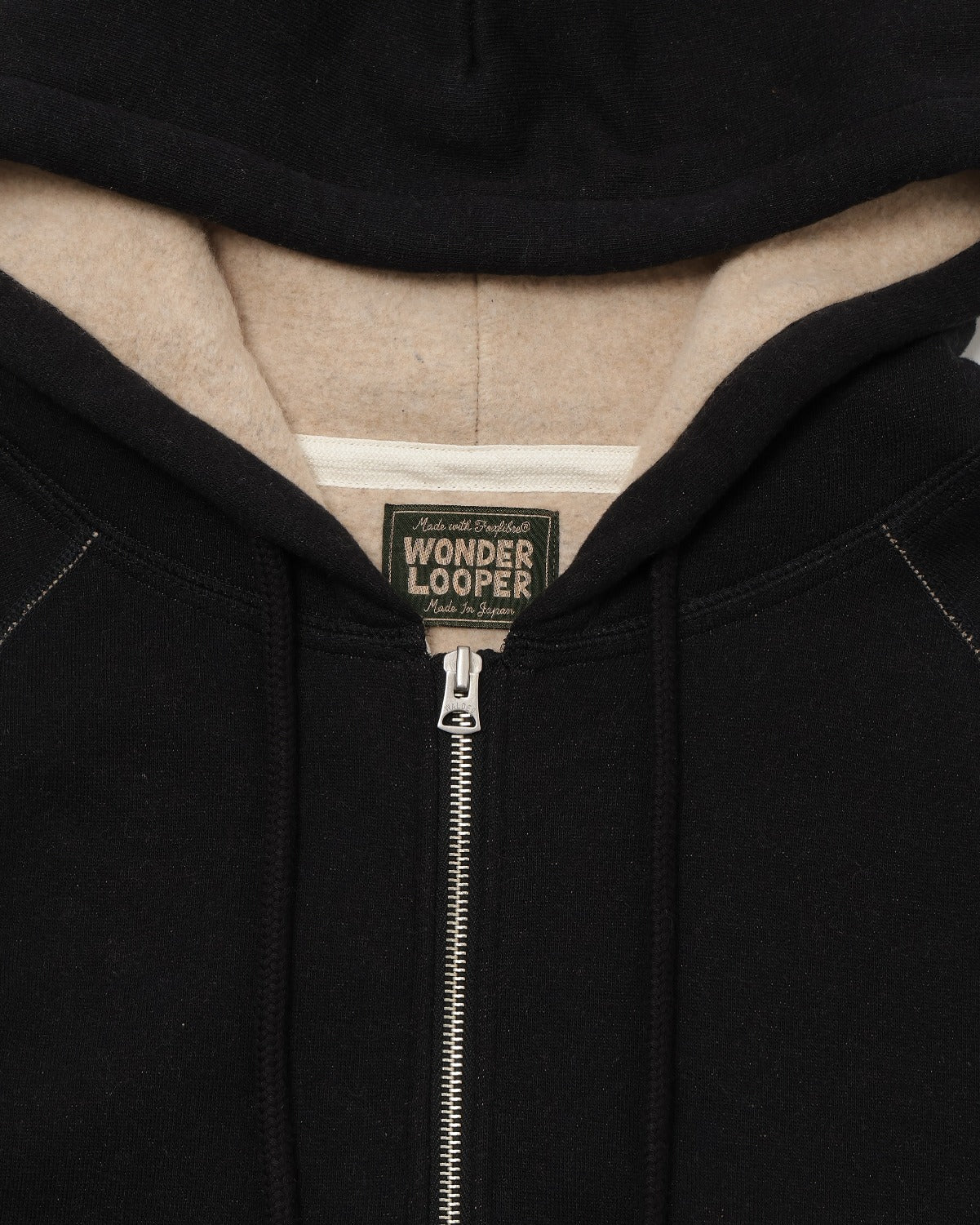 Zip Hoodie - Fleeced Foxfibre® - Black