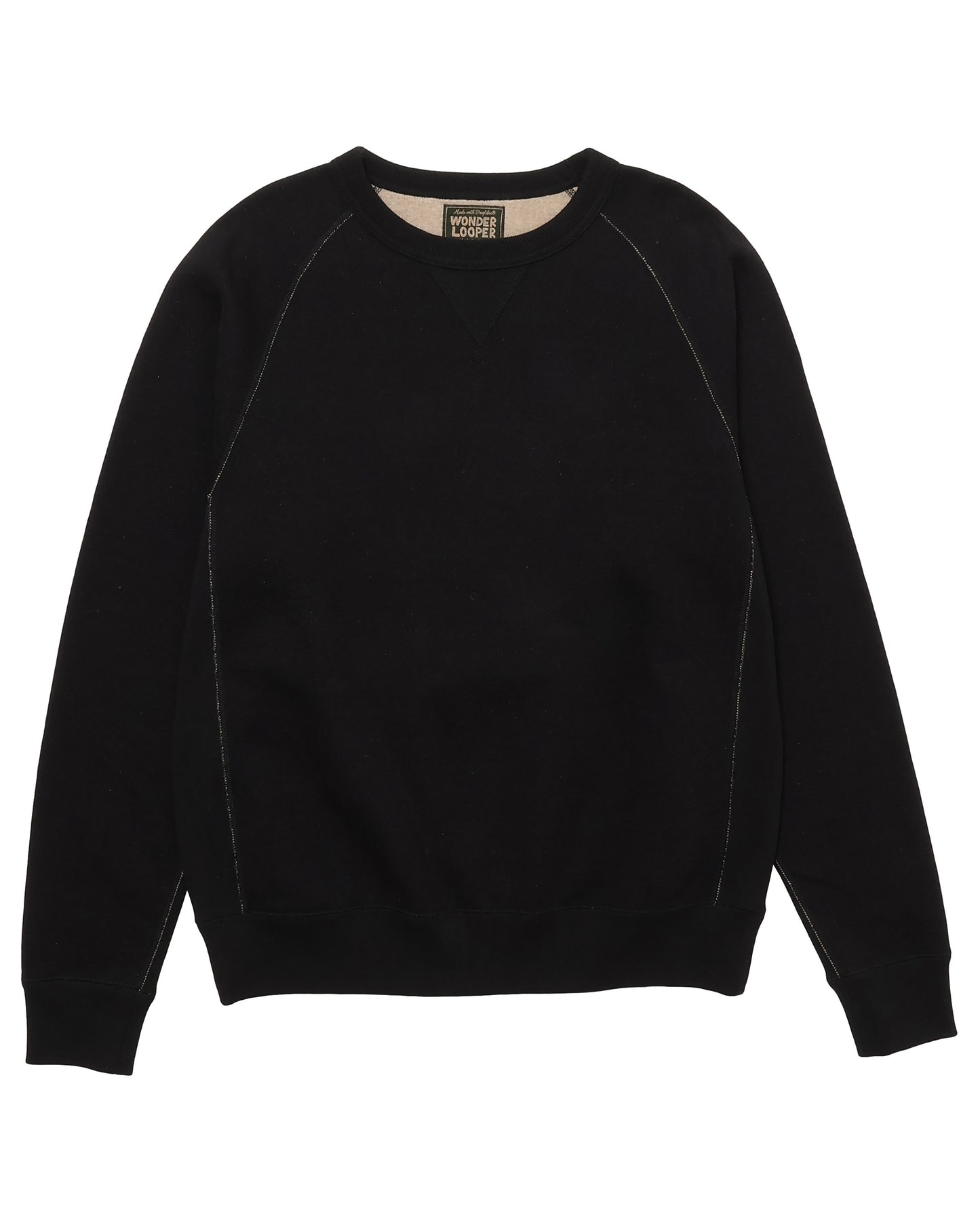 Pullover Crewneck - Fleeced Foxfibre® - Black
