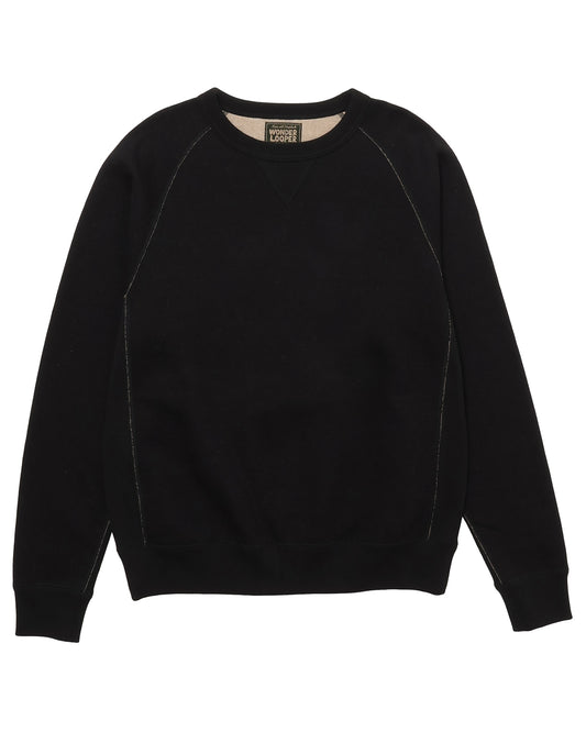 Pullover Crewneck - Fleeced Foxfibre® - Black