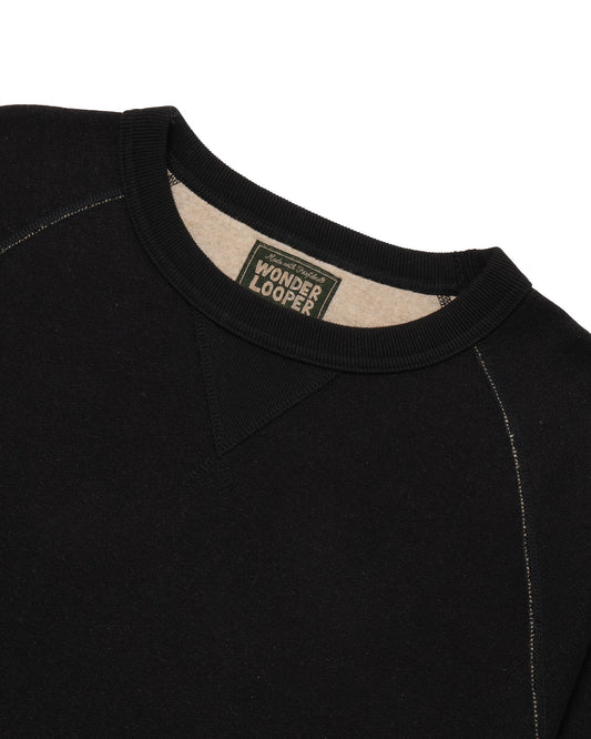 Pullover Crewneck - Fleeced Foxfibre® - Black
