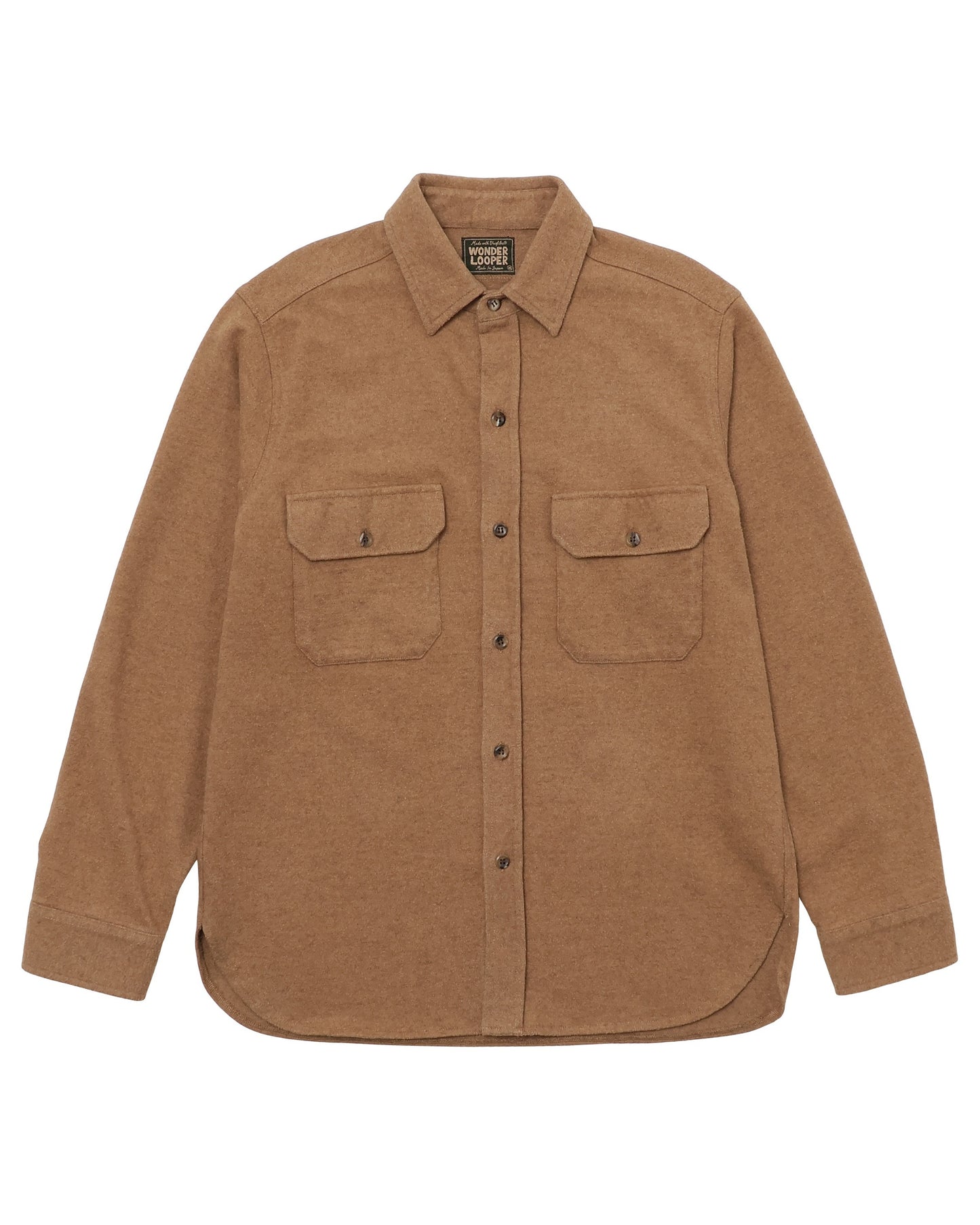 Field Shirt - Foxfibre® Yak Blend Knit Flannel - Tobacco
