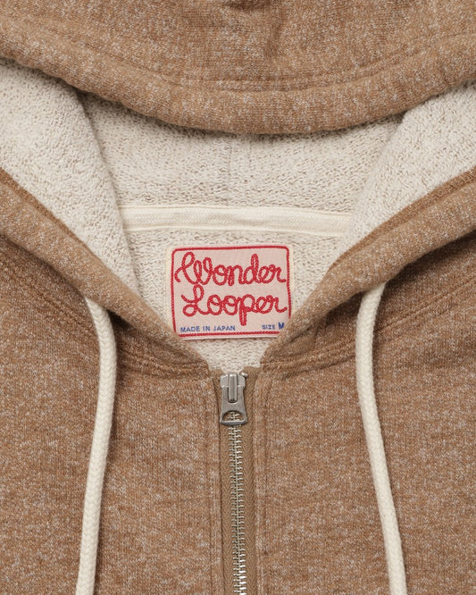 Zip Hoodie - Foxfibre® Yak Blend French Terry - Tobacco