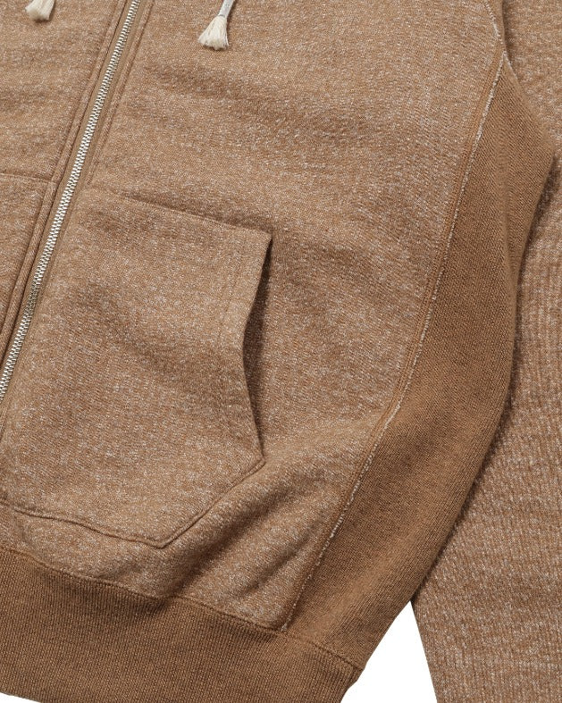 Zip Hoodie - Foxfibre® Yak Blend French Terry - Tobacco