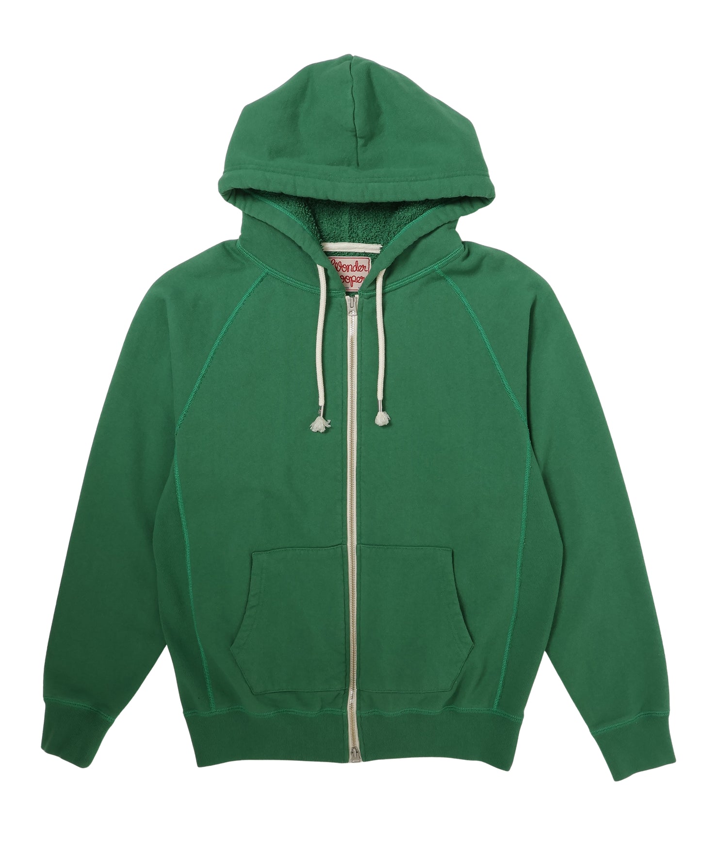 Zip Hoodie - Super Looper French Terry - Varsity Green