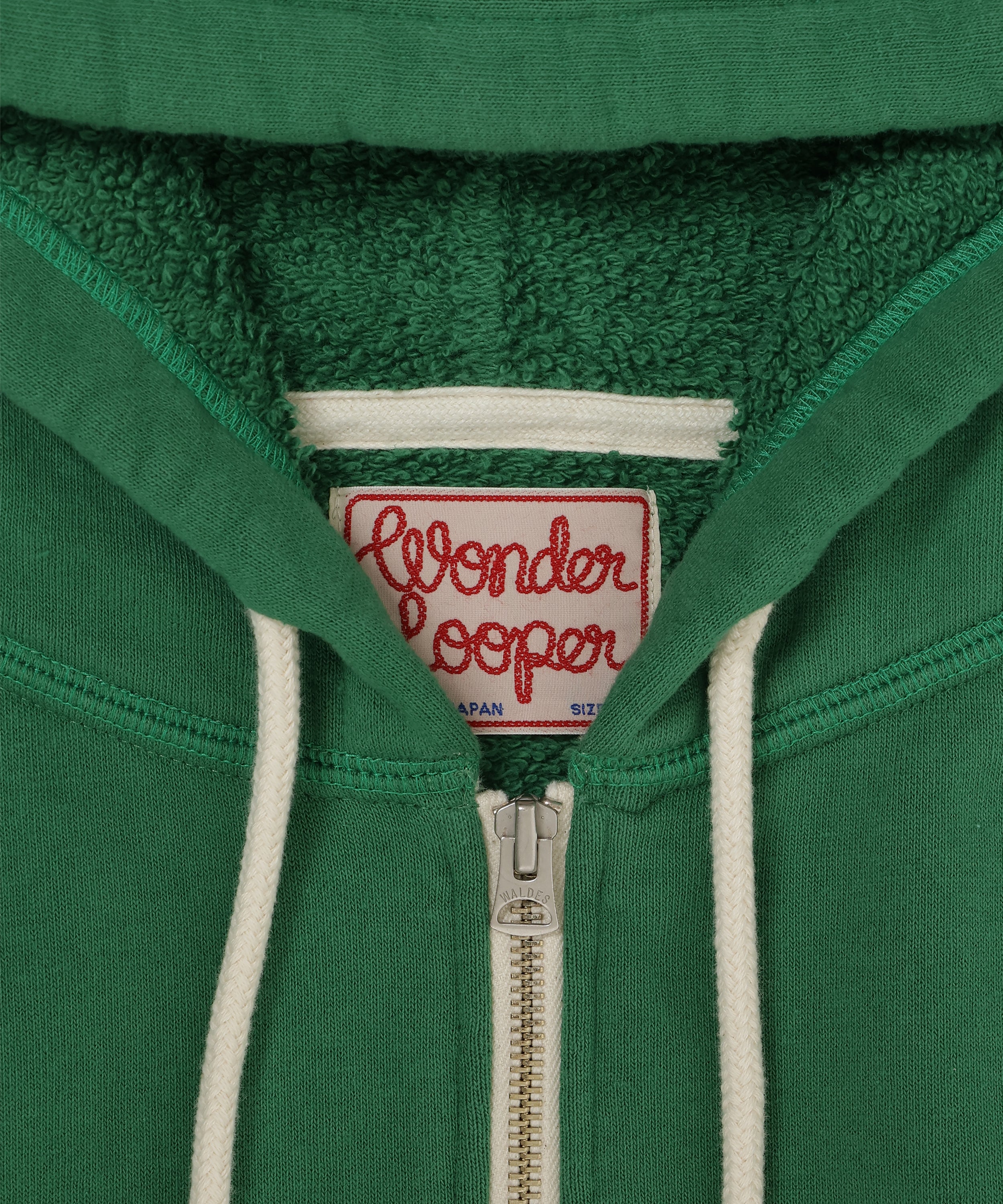 Zip Hoodie - Super Looper French Terry - Varsity Green – Wonder Looper