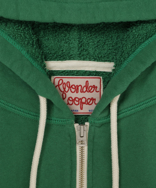 Zip Hoodie - Super Looper French Terry - Varsity Green