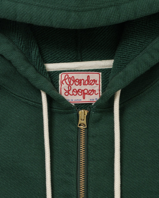Zip Hoodie - Double Heavyweight French Terry - Racing Green
