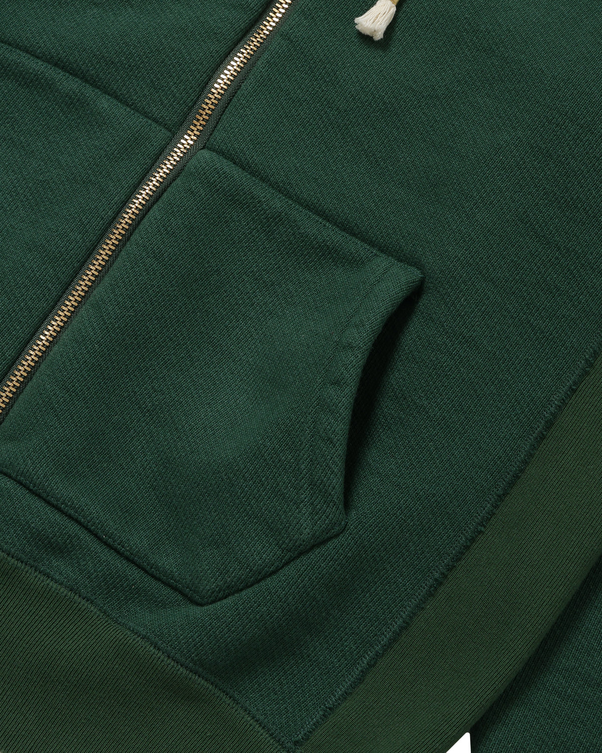 Zip Hoodie - Double Heavyweight French Terry - Racing Green